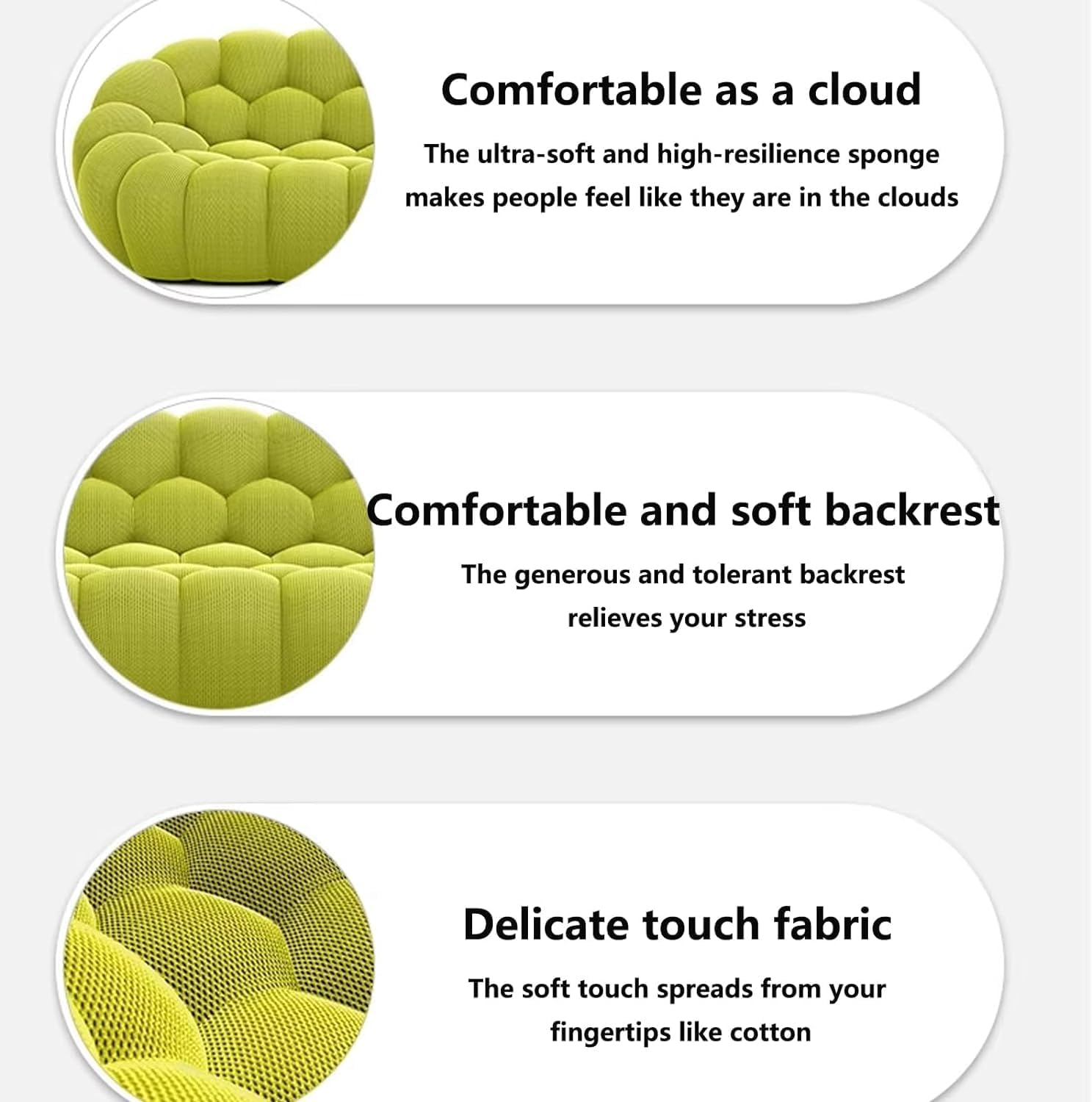 NLFZEK Bubble Floor Sofa – Plush 1-Seat Lounge Chair, Cozy Modern Accent Sofa for Living Room & Bedroom