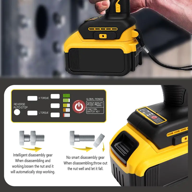 1/2" Cordless Impact Wrench Kit | High-Torque Brushless Power Tool with Battery, Charger, Sockets & LED Light
