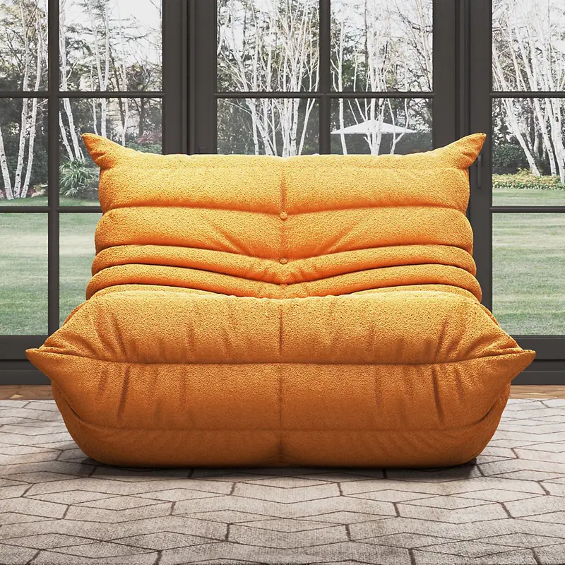 Bean Bag Chair with Memory Foam | Teddy Fleece Lounge Chair, No Assembly Required