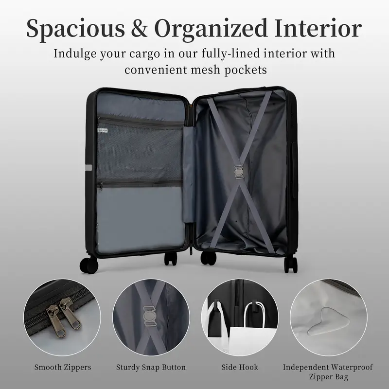 AAIVV 4-Piece Expandable Hardshell Luggage Set | TSA Lock & Spinner Wheels (13/20/26/28")