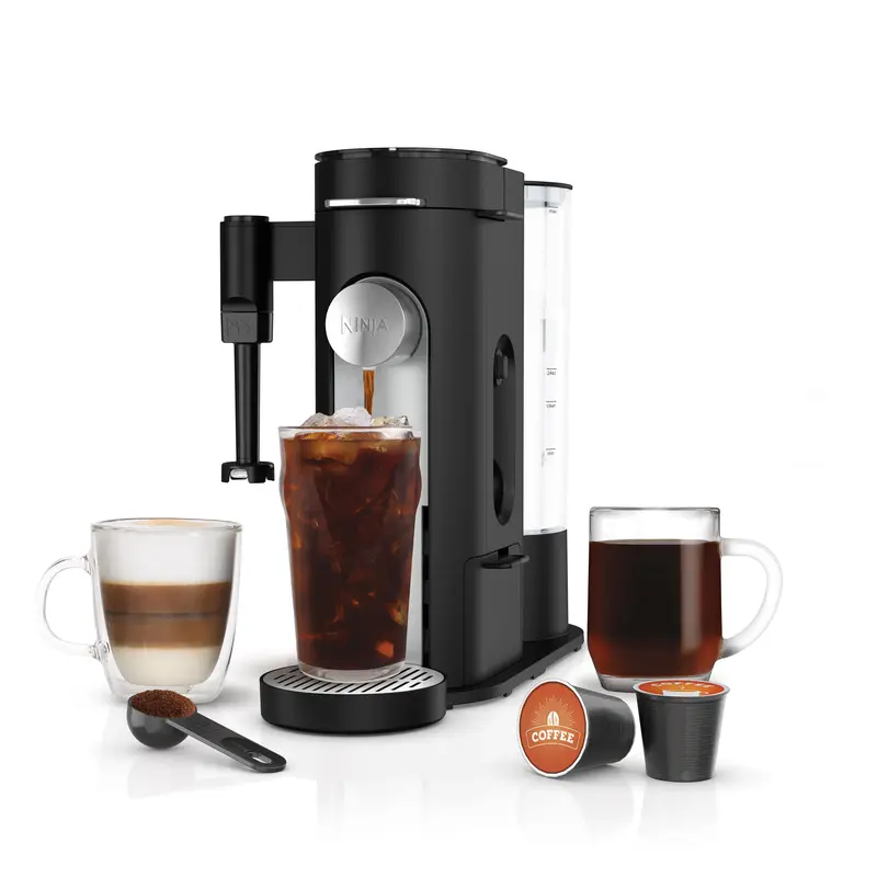 Ninja PB051 Single-Serve Coffee Maker | Brew Pods, Grounds & Creamy Lattes at Home