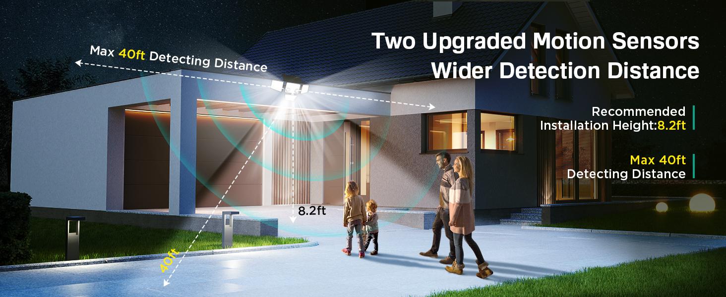 LYWALT Solar Motion Sensor Lights-4 Heads 3000LM, IP65Waterproof, 270&deg;Wide Angle Lighting Security Light for Yard, Garage, Porch, Pool,Garden,Barn,Patio,#Deals for You Days