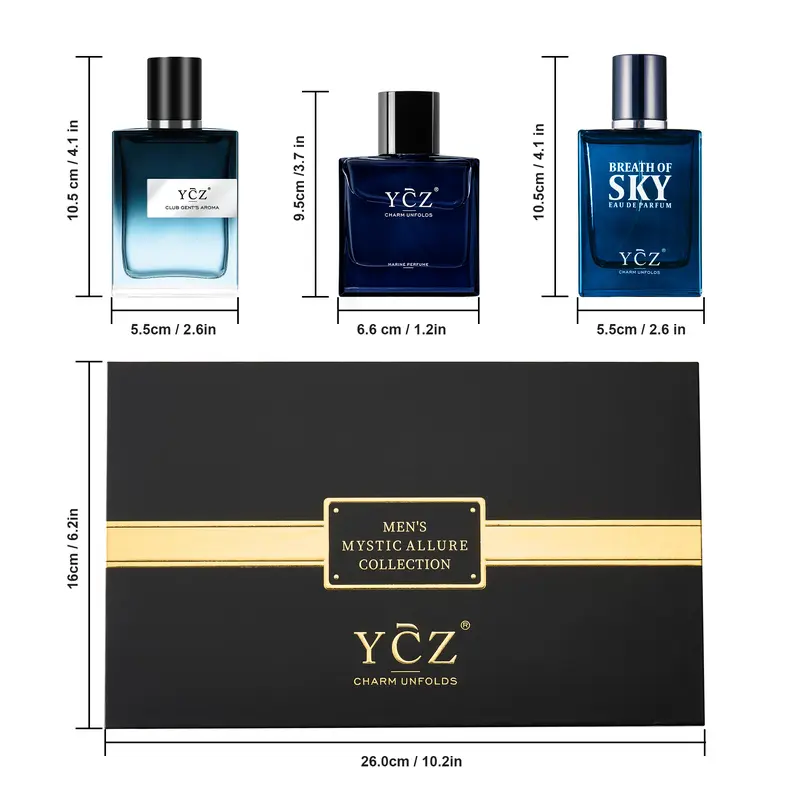 YCZ Mystic Allure Collection | 3 Premium Men's Colognes for Day & Night