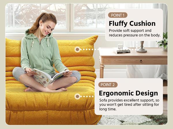Bean Bag Chair, Single-Seater Lazy Sofa with Teddy Fleece, Memory Foam Ergonomic Lounger, No Assembly, Comfy Floor Sofa for Gaming Room, Living Room, Bedroom & Office, Great Mother&rsquo;s Day Gift