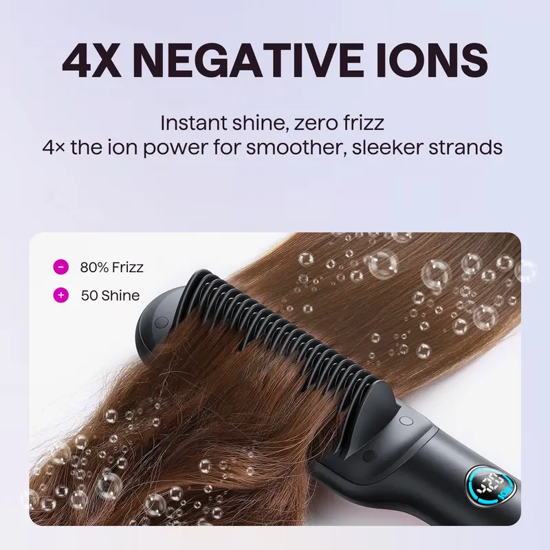 Wavytalk Sleek Sweep Ionic Hair Straightener Brush and Blown Away Ionic Hair Dryer with Diffuser Set