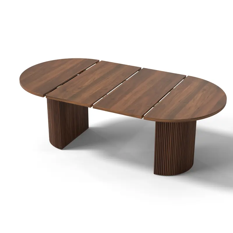 Giratree 70.8" Oval Dining Table for 6–8 | Modern Farmhouse Table with Wood Slat Base