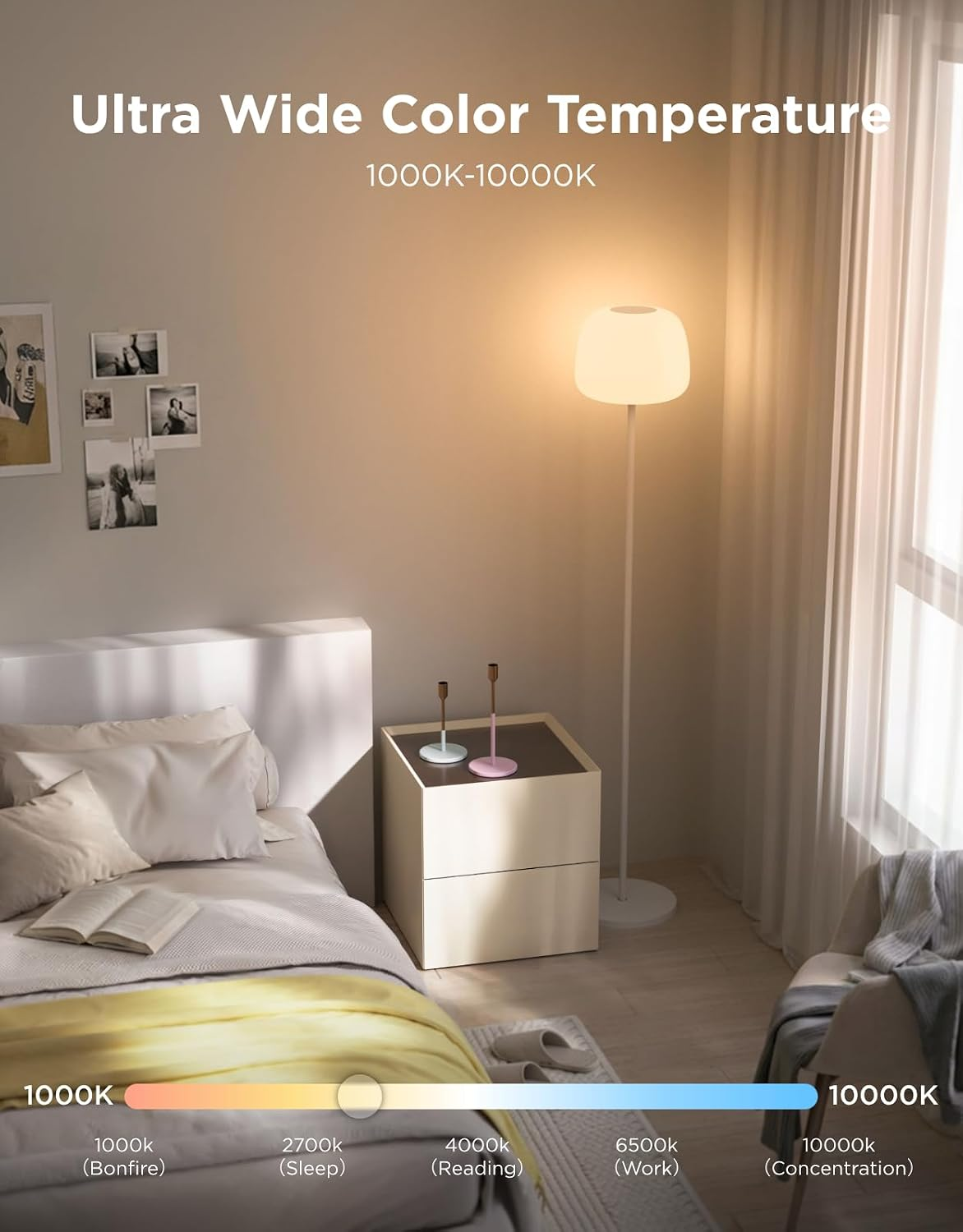 NLFZEK Smart RGB Floor Lamp – Modern Corner Light with App & Voice Control