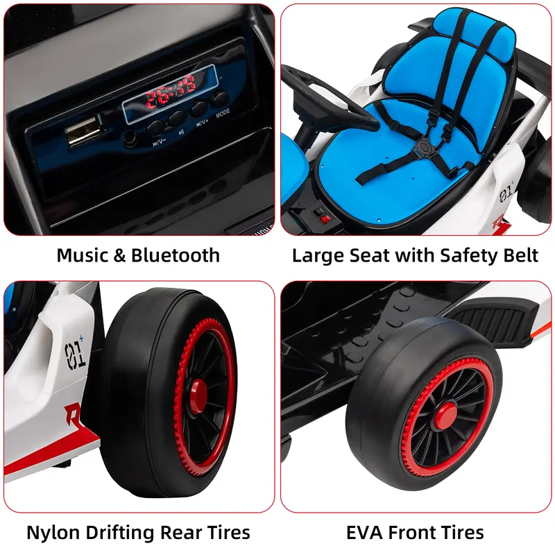 GARVEE 24V Electric Drift Go Kart | Dual 200W Motors, 360° Drift & Gas/Brake Pedals