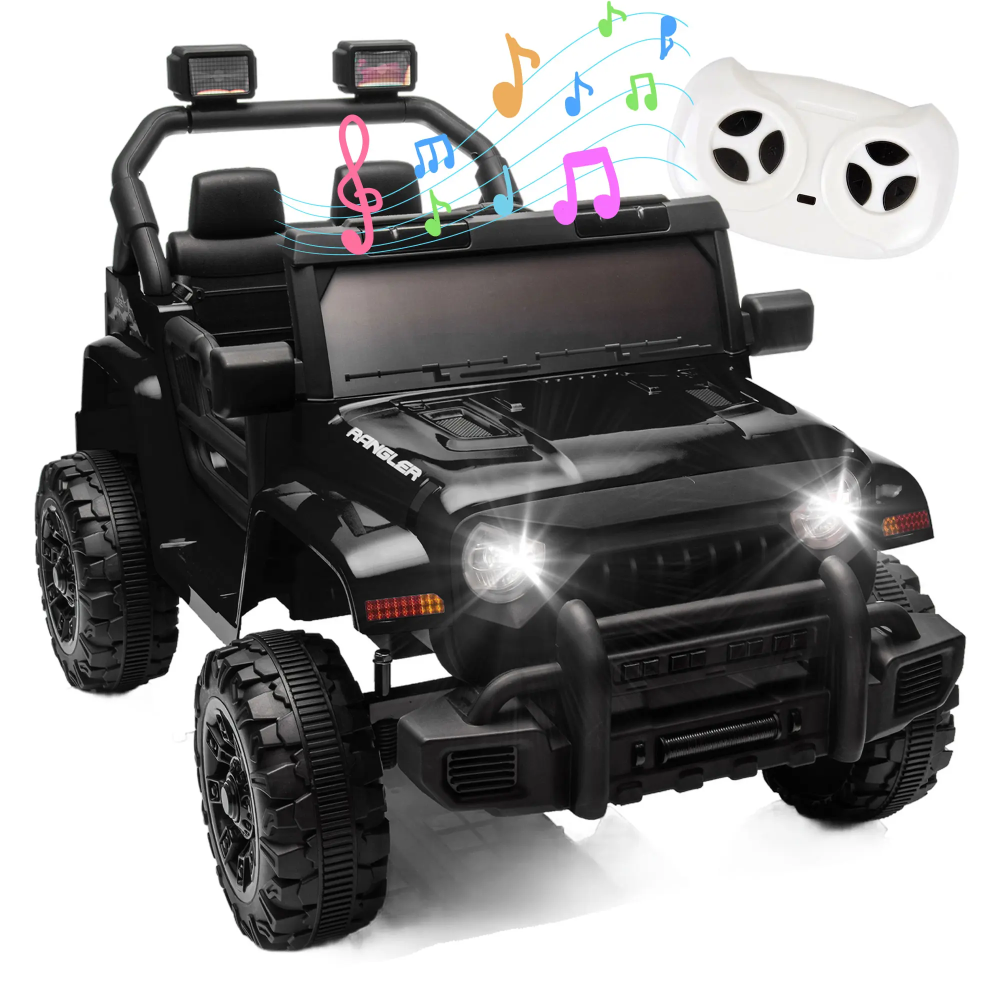 12V Kids Electric Car with Parent Remote, Bluetooth Music & 4-Wheel Suspension