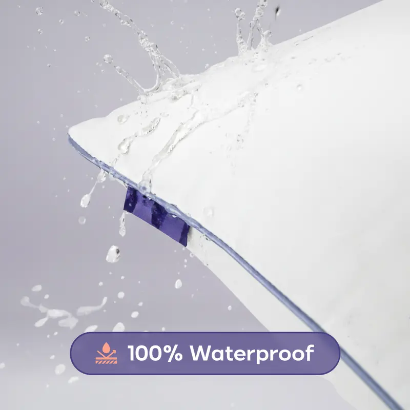Waterproof Hotel-Style Pillow | Stain-Resistant Cloud-Soft Down Alternative Pillow, Machine Washable & Hypoallergenic