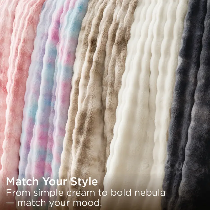 Bedsure Weighted Faux Rabbit Fur Blanket | Ultra-Soft Sherpa Throw for Cozy Comfort