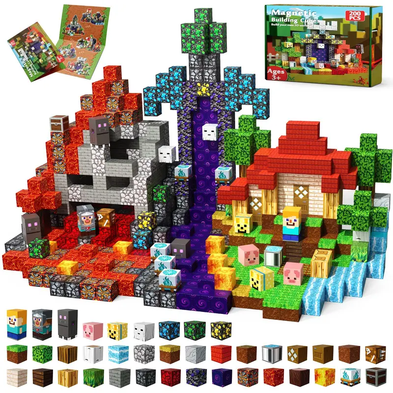 200PCS Magnetic Building Blocks | STEM Montessori Construction Toy for Kids Ages 4–8