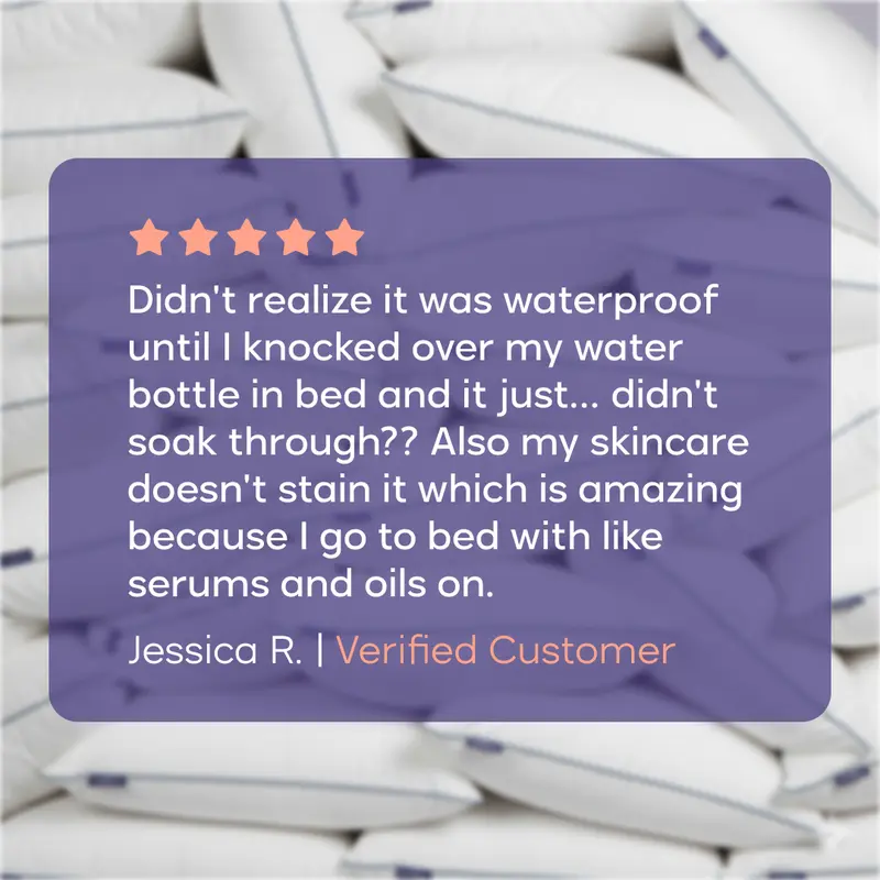 Waterproof Hotel-Style Pillow | Stain-Resistant Cloud-Soft Down Alternative Pillow, Machine Washable & Hypoallergenic