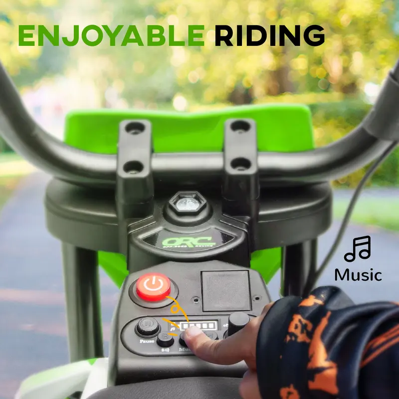 Qaba 12V Kids Electric Dirt Bike | Twist Grip Throttle, Training Wheels & Rear Suspension