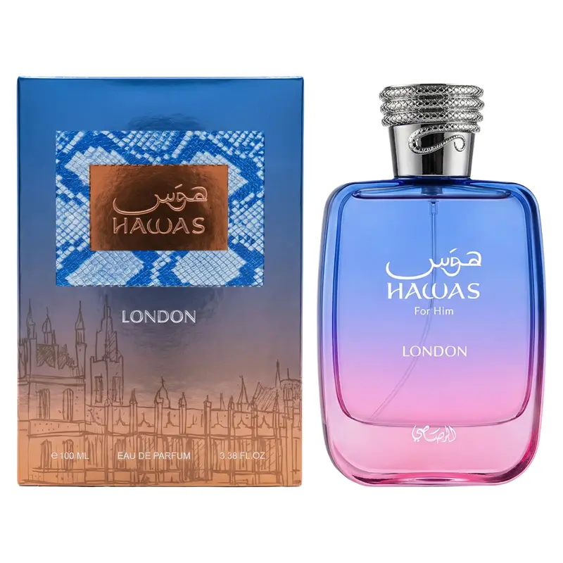 Rasasi Hawas London Eau de Parfum for Men 100ml | Long-Lasting Luxury Fresh Woody Fragrance