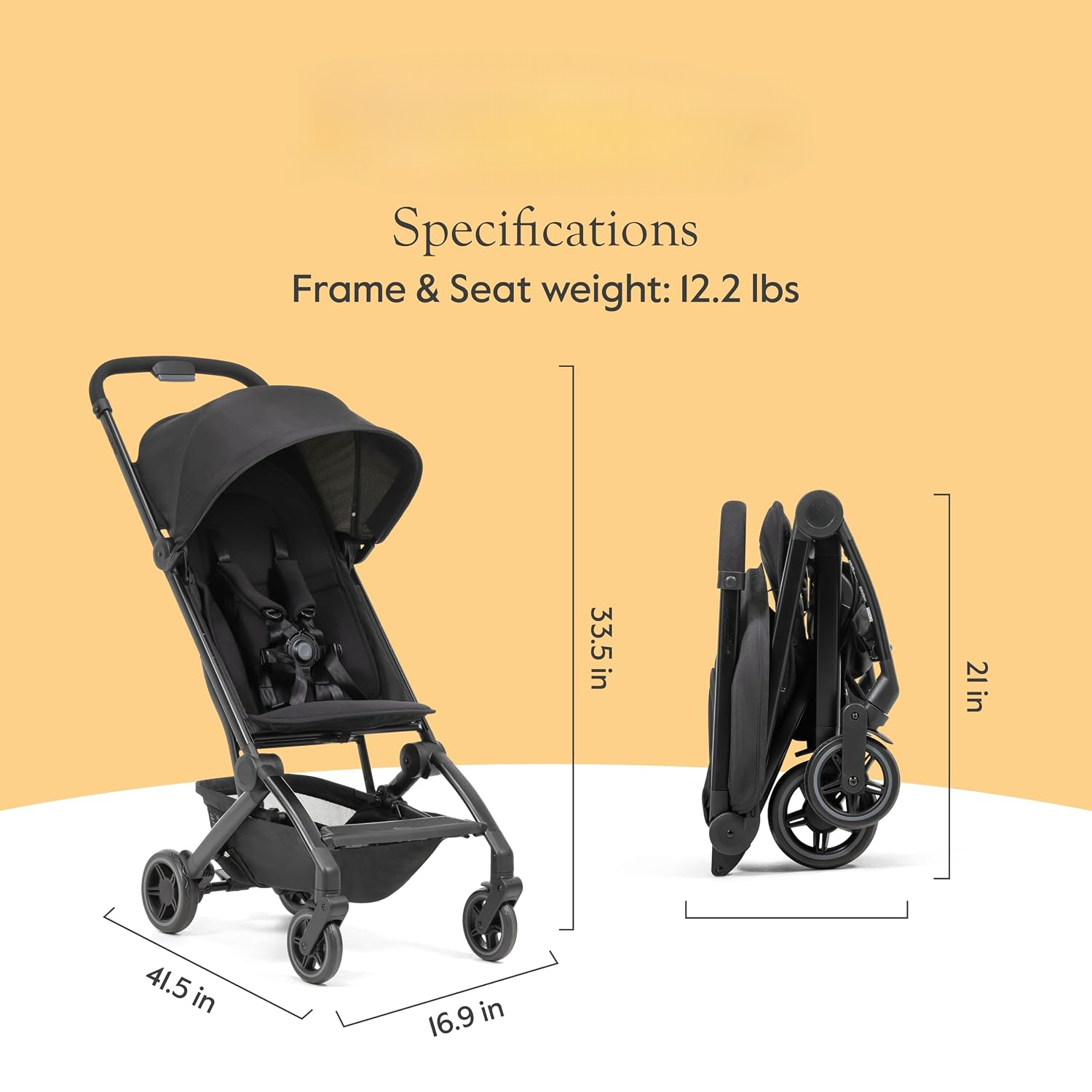 NLFZEK Ultra-Lightweight Travel Stroller | Compact Fold, 5-Point Harness & UPF 50+ Canopy