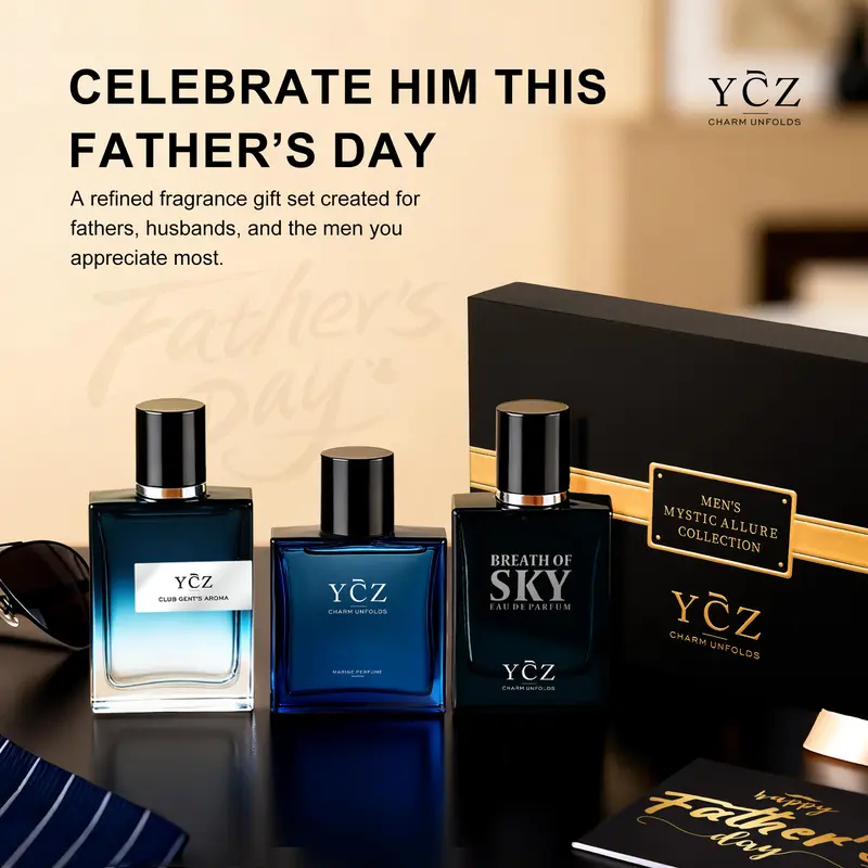 YCZ Mystic Allure Collection | 3 Premium Men's Colognes for Day & Night