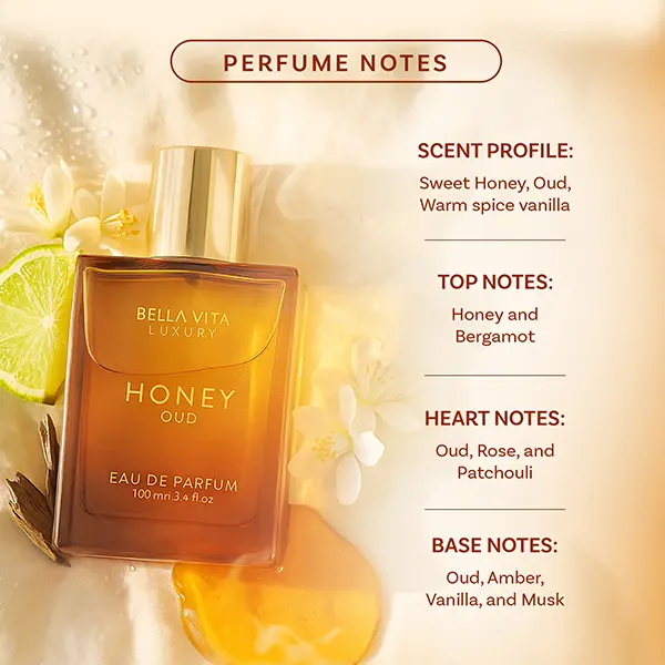 Bella Vita Luxury Honey Oud Eau de Parfum 100ml | Long-Lasting Unisex Floral & Oud Fragrance
