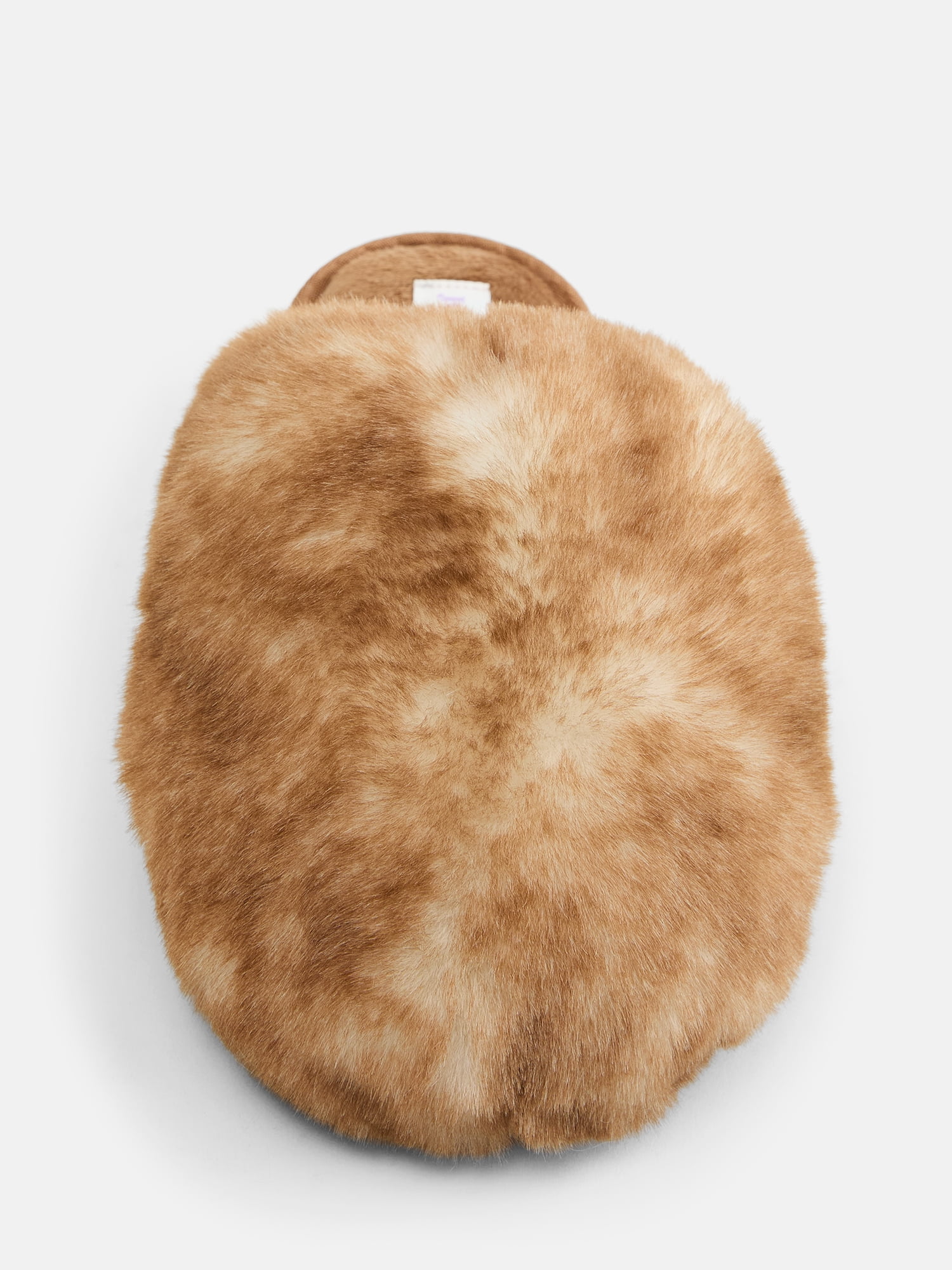Joyspun Women’s Faux Fur Puff Scuff Slippers