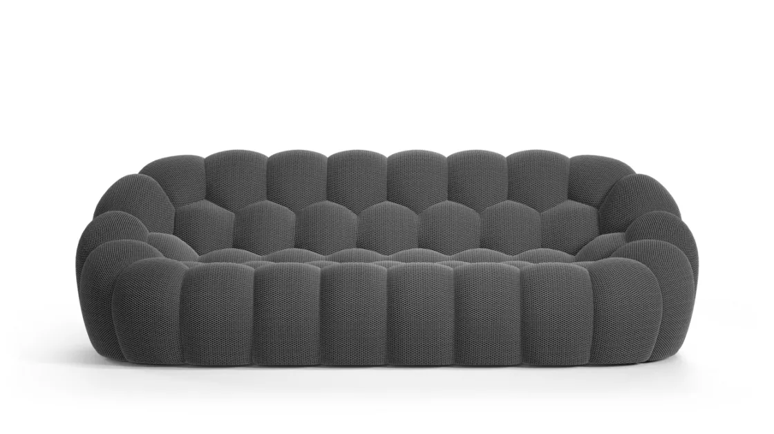 NLFZEK Bubble Sofa – Sculptural 3-Seater Curved Sofa, Modern Plush Lounge Couch for Living Room