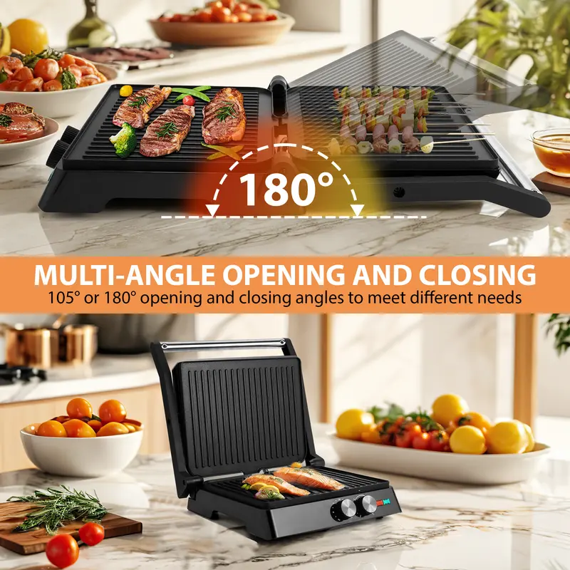 SUSTEAS 3-in-1 Grill & Sandwich Maker | Perfect Paninis, Burgers & Breakfasts