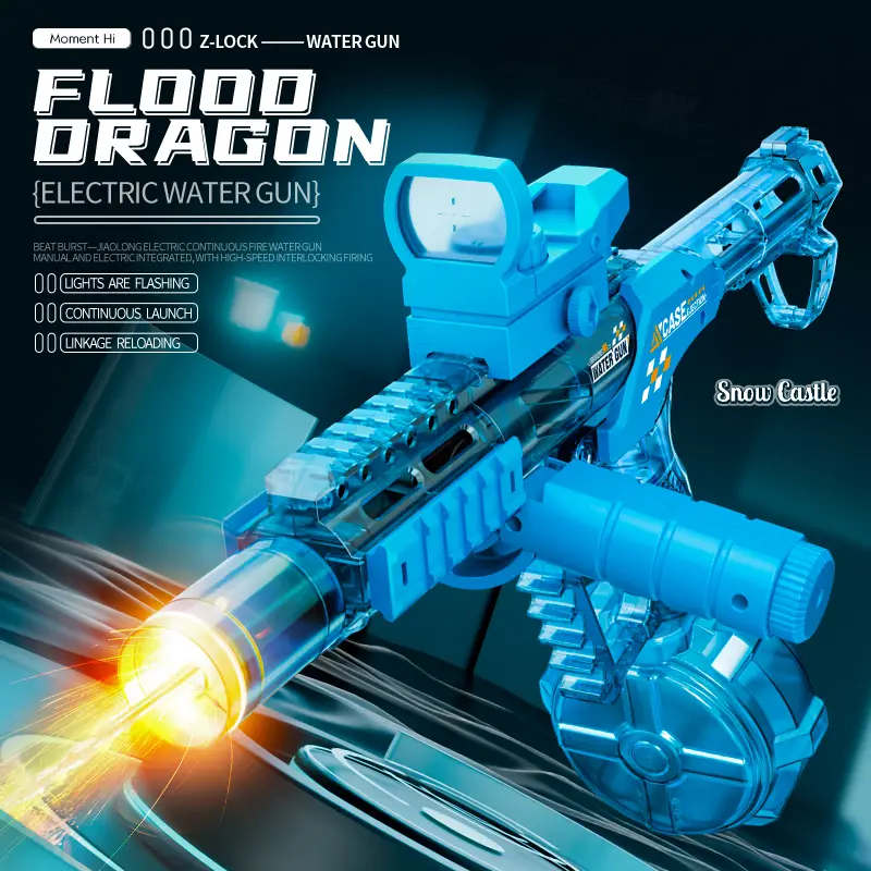 Ultimate Automatic Electric Water Blaster with Glowing Muzzle & Drum Magazine