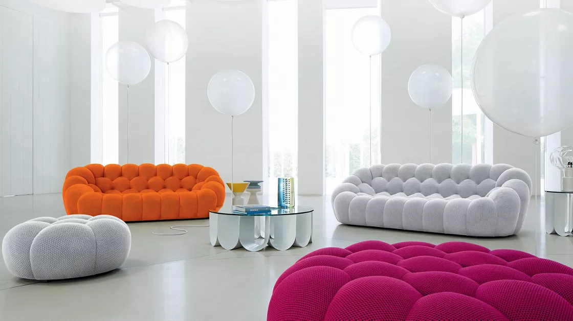 NLFZEK Bubble Sofa – Sculptural 3-Seater Curved Sofa, Modern Plush Lounge Couch for Living Room