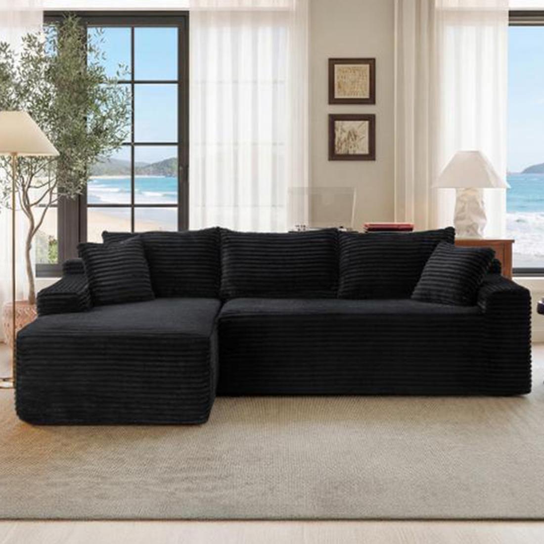 94.5" Modular Sectional Sofa Couch with L-Shape Chaise,Modern Minimalist Upholstered Cloud Couches for Living Room Bedroom,Deep Seat Corner Couch,No Assembly Required 94.5" Modular Sectional Sofa Couch with L-Shape Chaise,Modern Minimalist Upholstered Cloud Couches for Living Room Bedroom,Deep Seat Corner Couch,No Assembly Required