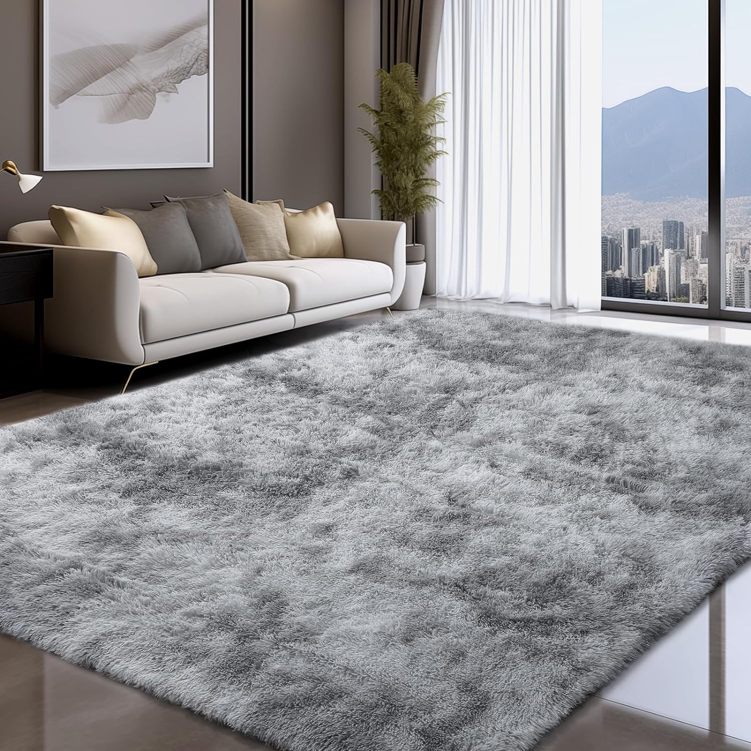 FAMVAL Fluffy Area Rug for Living Room Bedroom, Super Soft Long Plush Non-Slip Modern Rectangular Rug, Cozy Large Rug for Nursery Kids Room Dorm summerwins,back to school,dorm essentials,home decor,home essentials FAMVAL Fluffy Area Rug for Living Room Bedroom, Super Soft Long Plush Non-Slip Modern Rectangular Rug, Cozy Large Rug for Nursery Kids Room Dorm summerwins,back to school,dorm essentials,home decor,home essentials