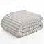 NLFZEK Ribbed Plush Blanket Queen Size – Ultra Soft Fleece Bed Throw, Cream