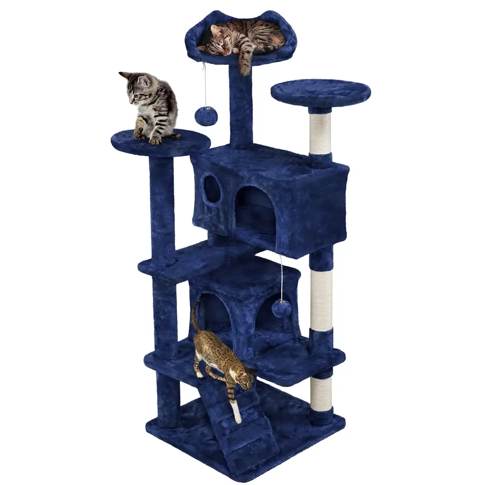 Yaheetech Multi-Level Cat Tree Tower | Sisal Scratching Posts & Cozy Condos (54–61")