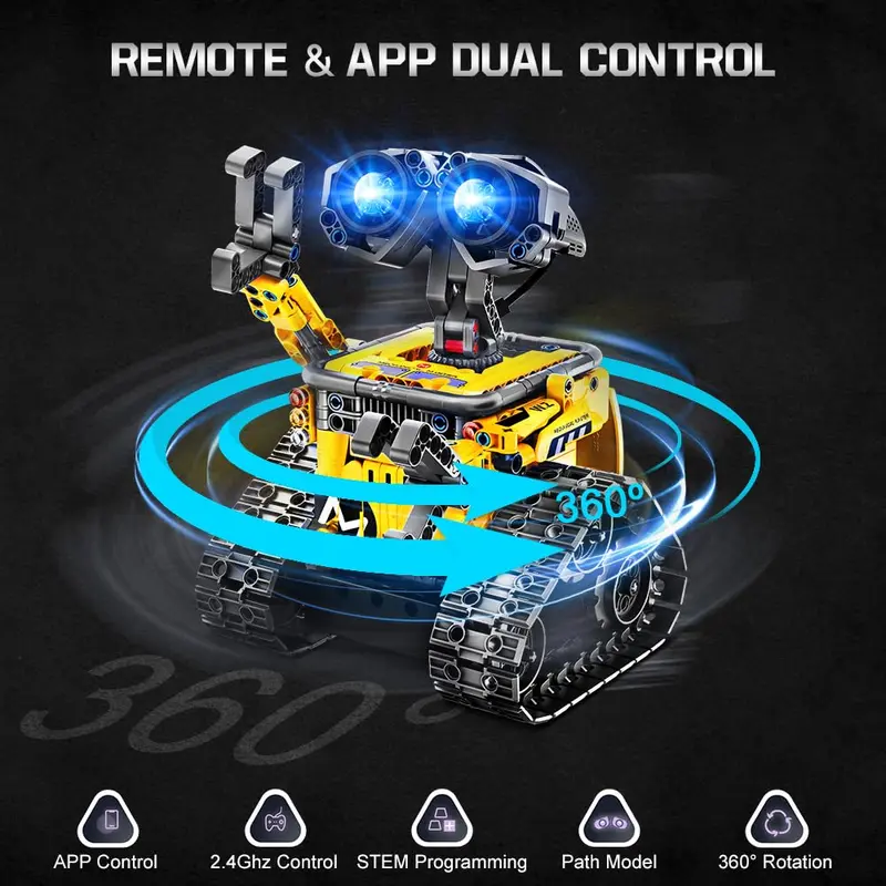 INSOON 5-in-1 RC Robot Building Set | APP & Remote Control STEM Construction Toy, 520PCS for Kids Ages 6-12