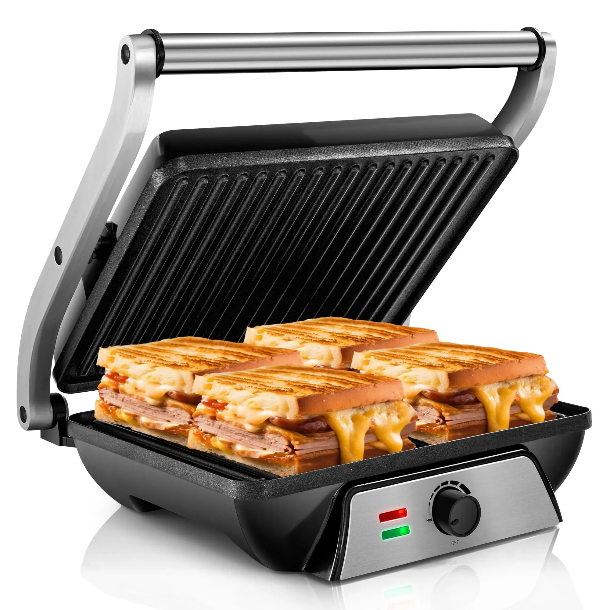 SUSTEAS 3-in-1 Grill & Sandwich Maker | Perfect Paninis, Burgers & Breakfasts