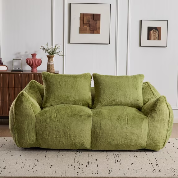 NLFZEK Giant Bean Bag Sofa – Oversized 2-Seater Couch with Plush Foam & Cozy Armrests