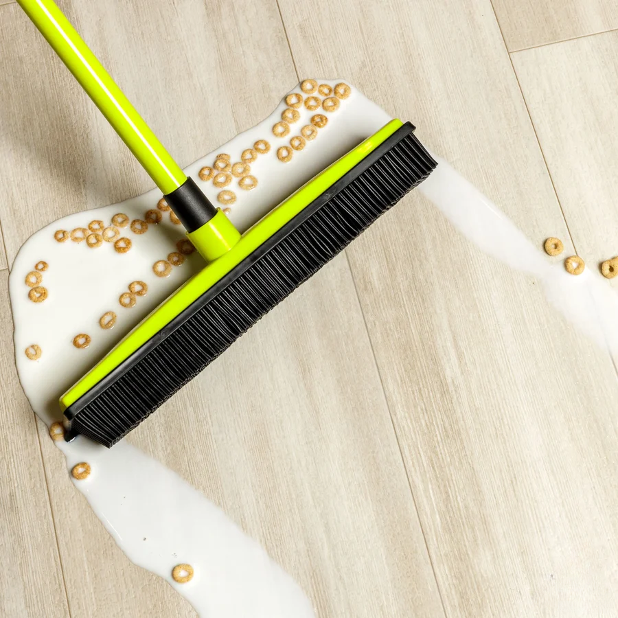 NLFZEK Pet Hair Removal Broom – Dual-Sided Rubber Squeegee & Electrostatic Brush for Floors, Carpets & Sofas