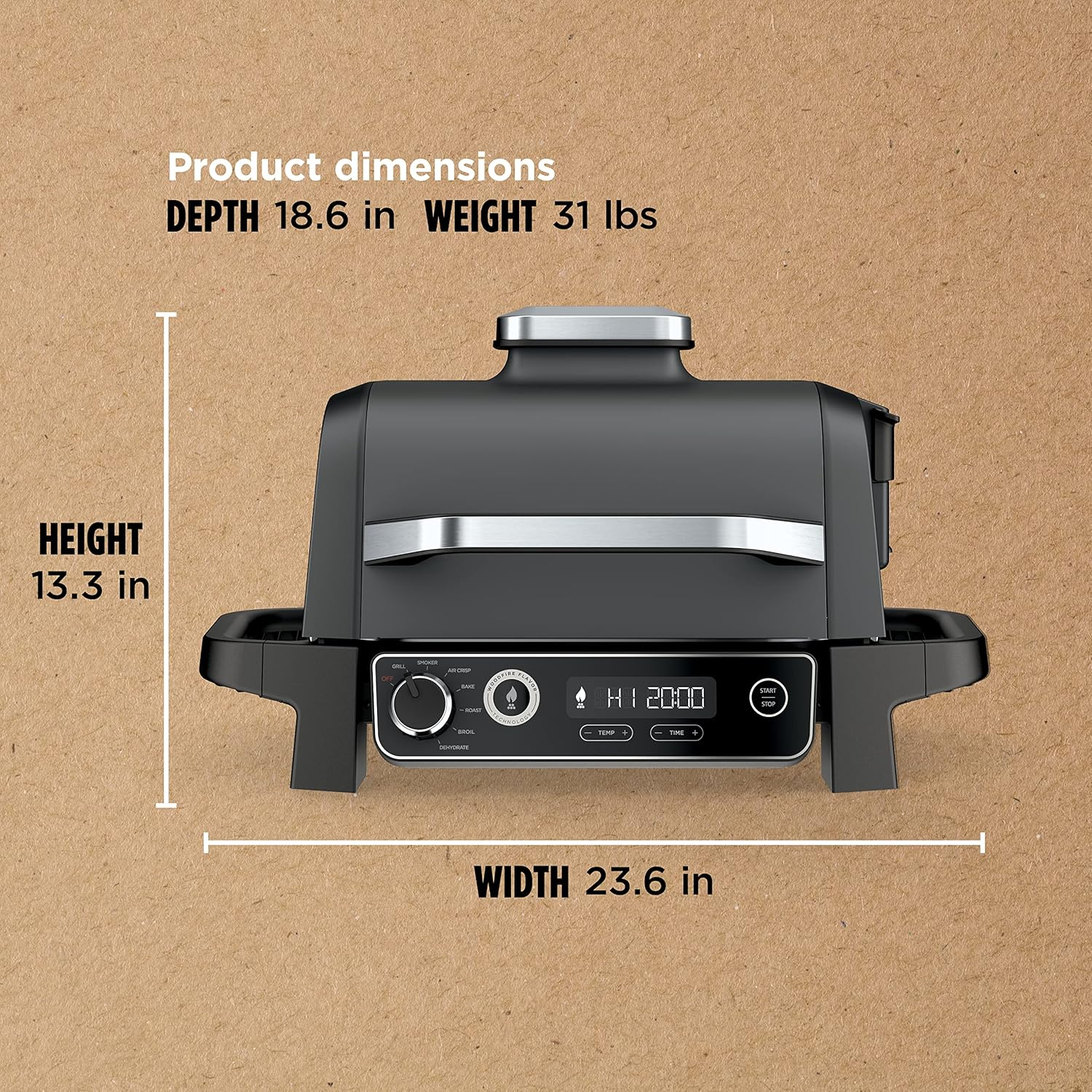 Portable 7-in-1 Outdoor Grill | Electric Smoker, Air Fryer & BBQ Combo, Weather-Resistant