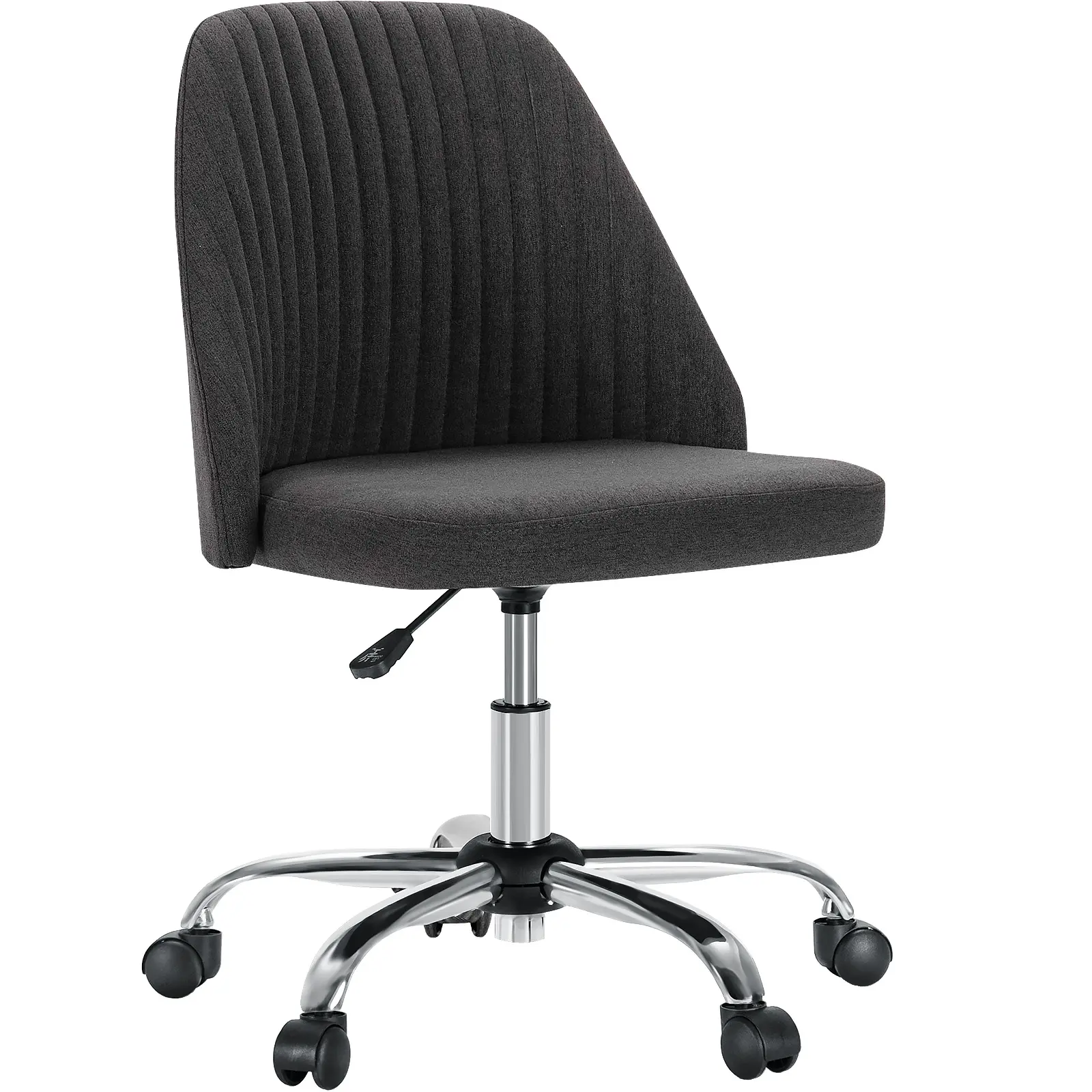 Modern Armless Office Chair | Adjustable Swivel Desk Chair with Wheels for Home Office & Vanity