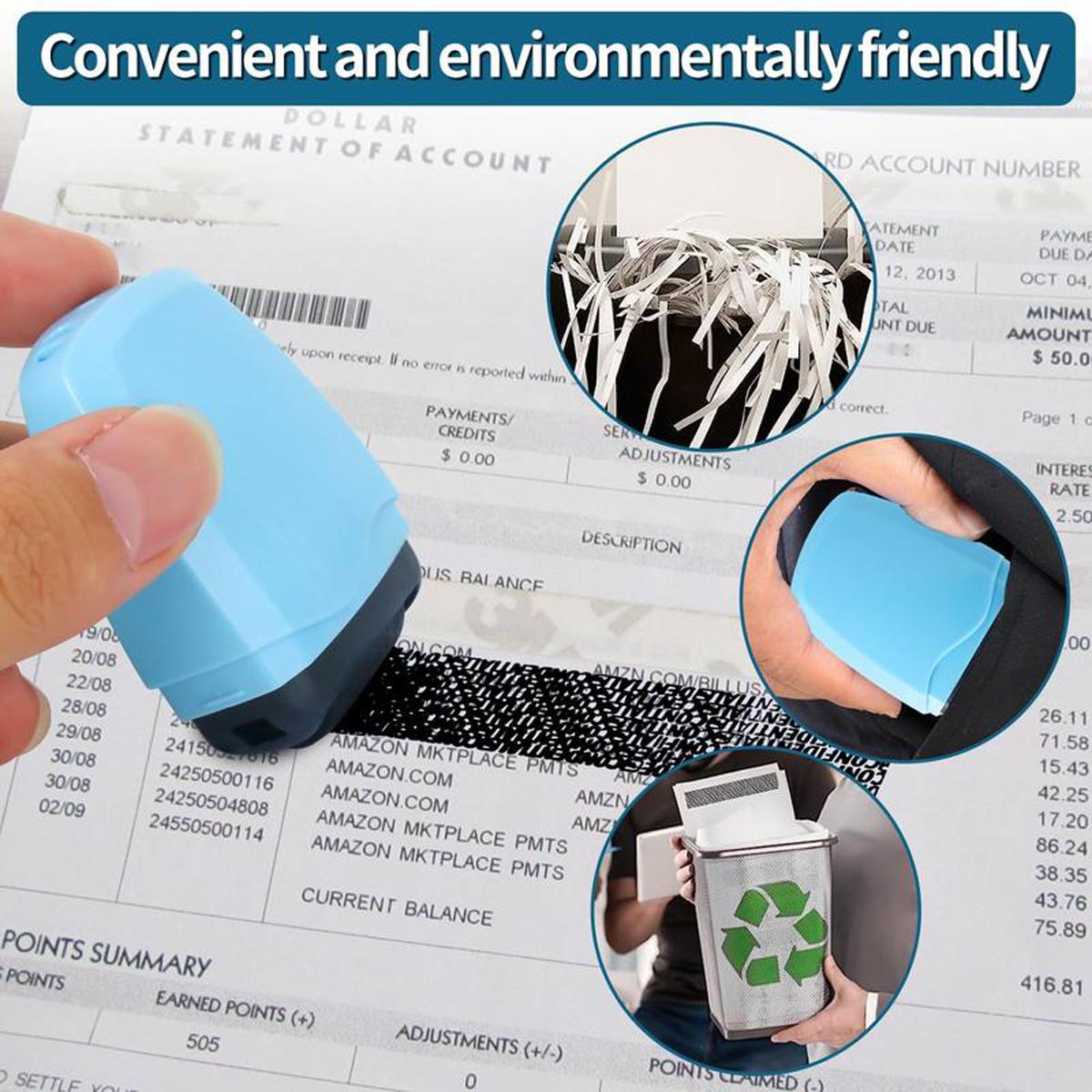 Lotosug Identity Theft Protection Roller Stamp for Hiding Sensitive Information, 1 Count Confidential Roller Stamp, Anti Theft, Privacy & Security Stamp, Designed for ID Blackout Security, Office Supplies