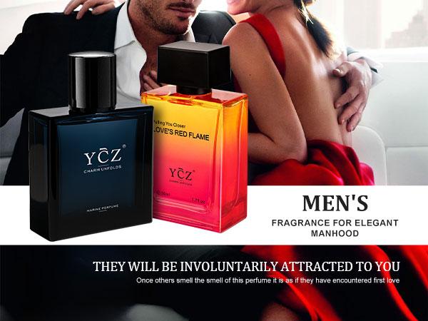 YCZ Men's Cologne 2-Piece Set Marine & Passionate Love 50ml Each Unisex Perfume Duo for All Occasions Long-Lasting Wear Cruelty-Free & Vegan Fragrance Pack Carefully Picked Scents Elegant Scent