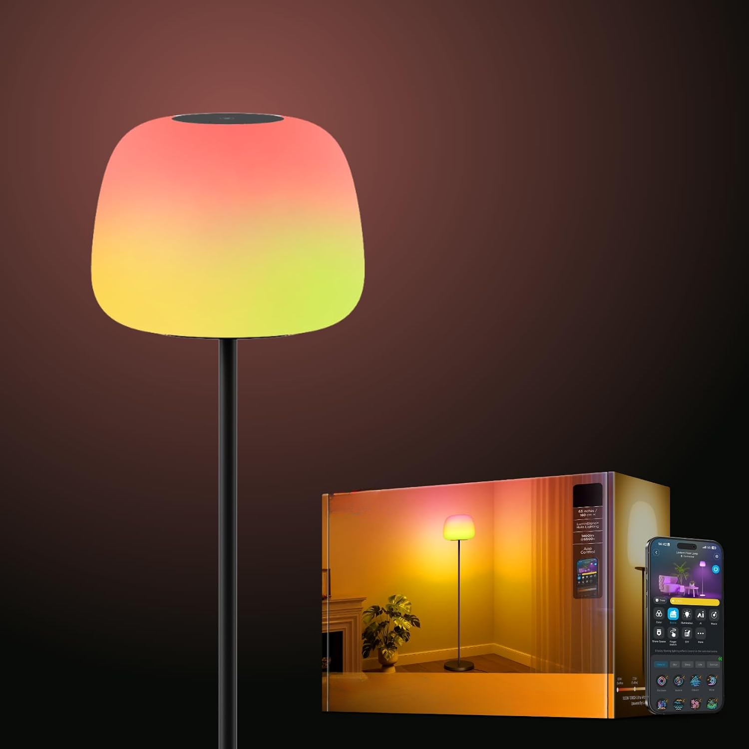 NLFZEK Smart RGB Floor Lamp – Modern Corner Light with App & Voice Control