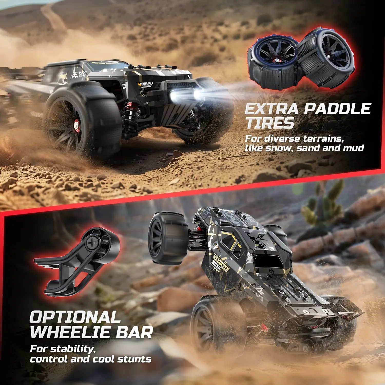 1:14 Brushless Motor RC Car, 14210 4x4 Waterproof High-Speed Offroad RC Truck, 2x3S Lipo Batteries, Max 50+ MPH, Kids Car for Spring Outdoor Fun summerwins