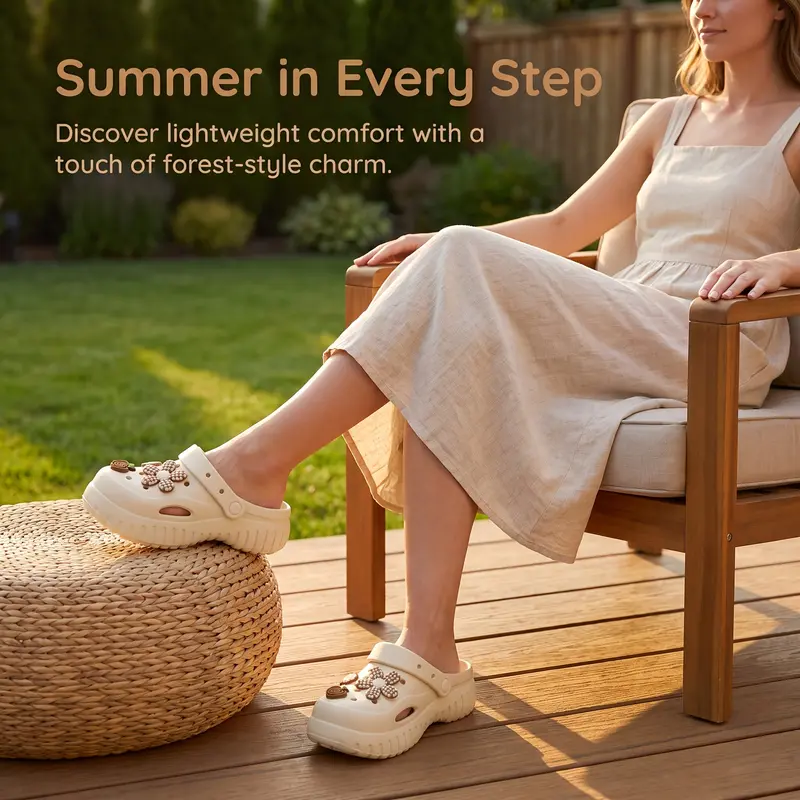 Women's Flower Platform Clogs | Cute EVA Garden Slides, Lightweight Breathable Sandals for Everyday Wear
