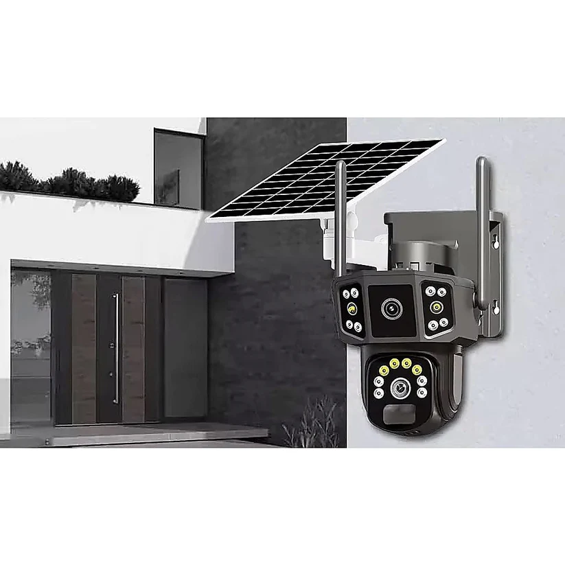 9MP Wireless Solar Security Camera – Outdoor PTZ CCTV with WiFi, Battery Powered, V380 App – Home Surveillance System