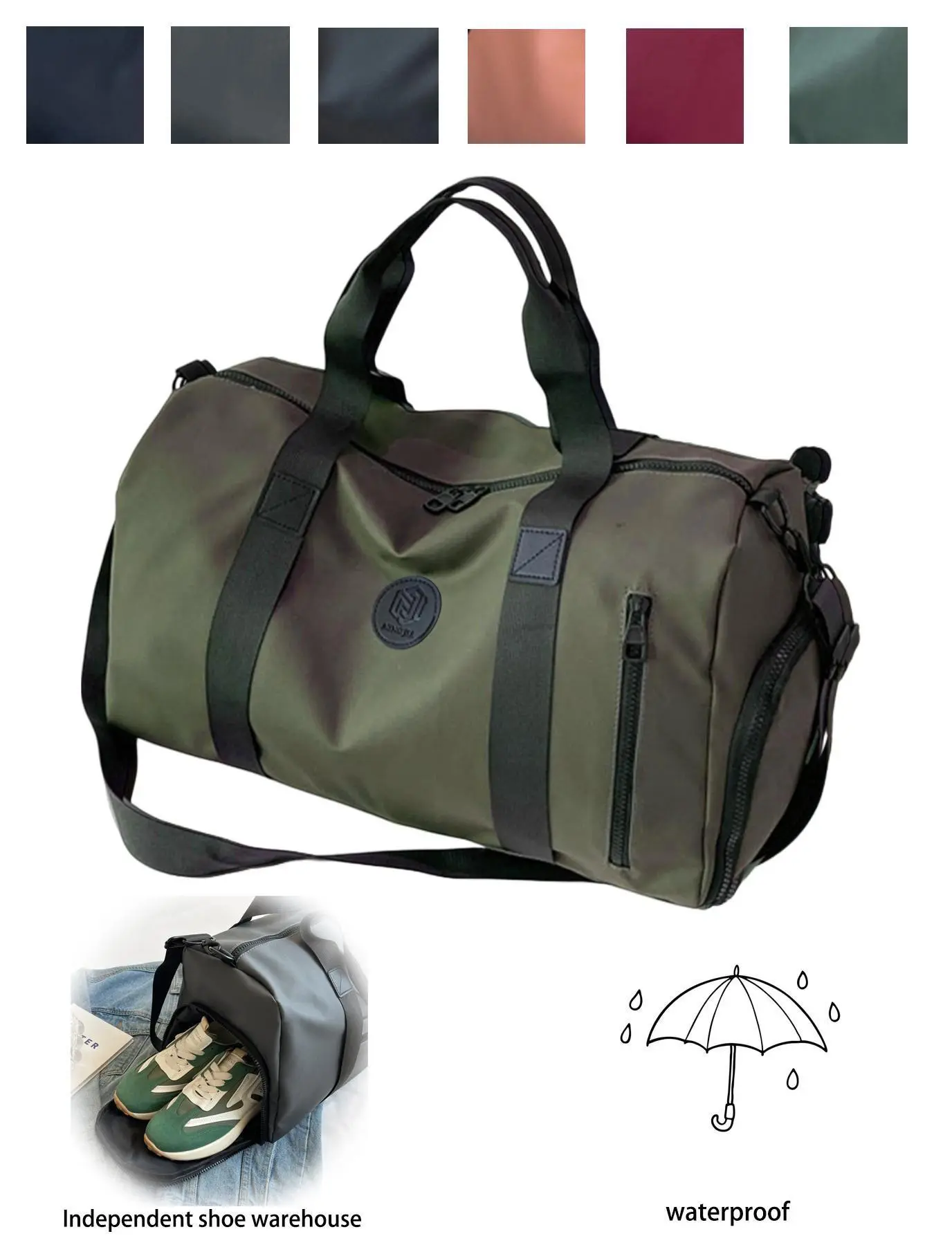 Travel Duffle Bag with Shoe Compartment & Wet Pocket | Lightweight Weekender Bag