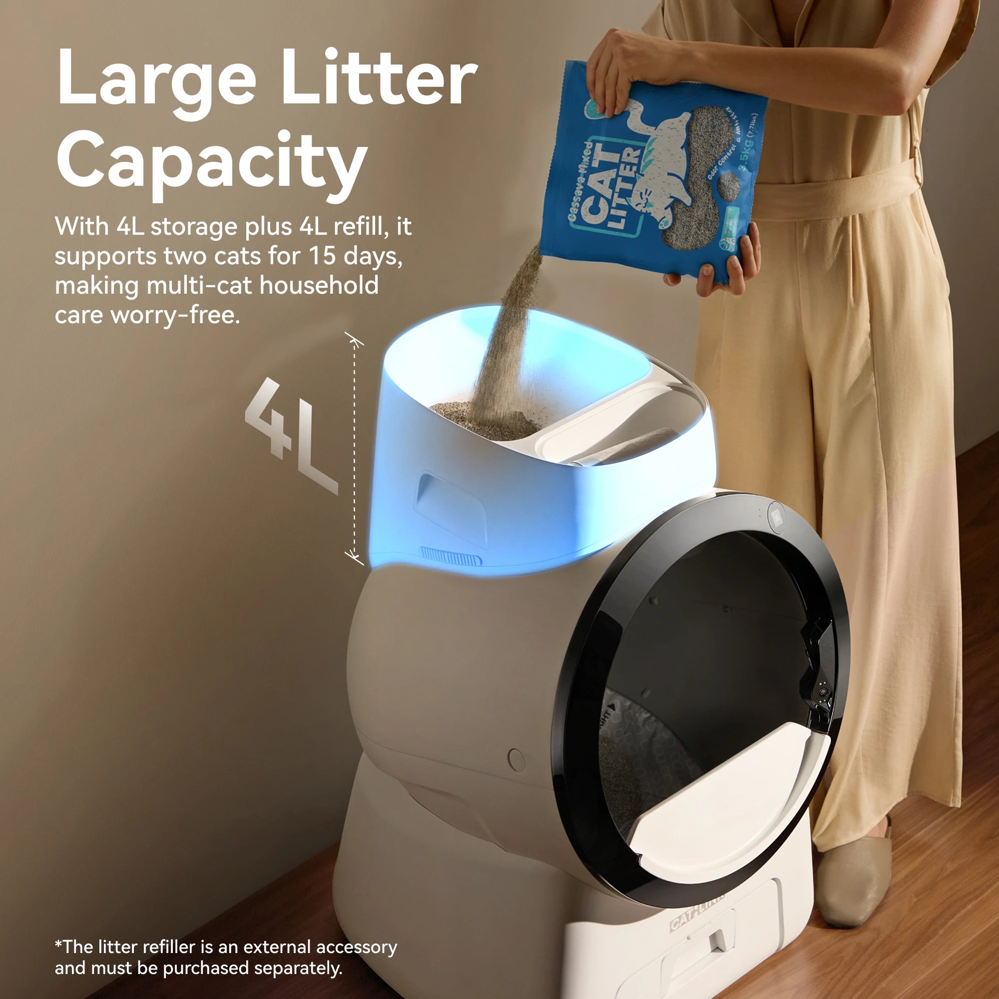 AI Smart Enclosed Self-Cleaning Cat Litter Box – Dual-Camera Monitoring, Odour Control & Multi-Cat Tracking