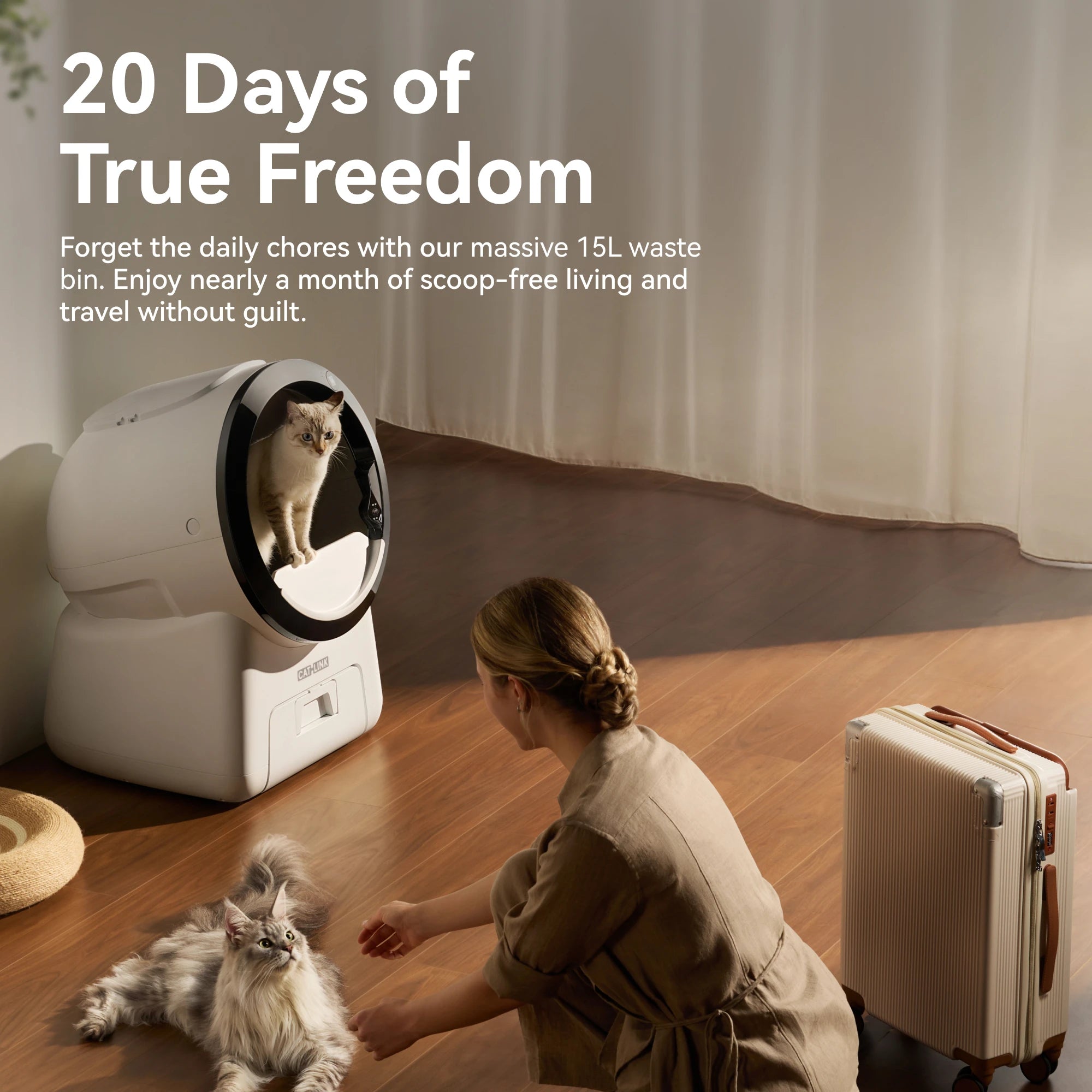 AI Smart Enclosed Self-Cleaning Cat Litter Box – Dual-Camera Monitoring, Odour Control & Multi-Cat Tracking