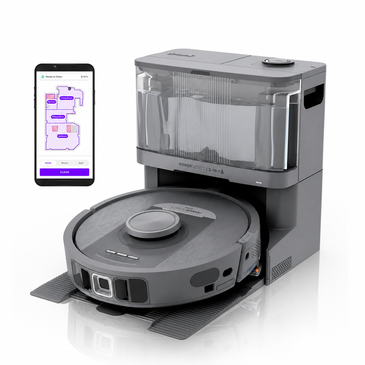 2-in-1 Robot Vacuum and Mop with NeverTouch Base - RV2820YE