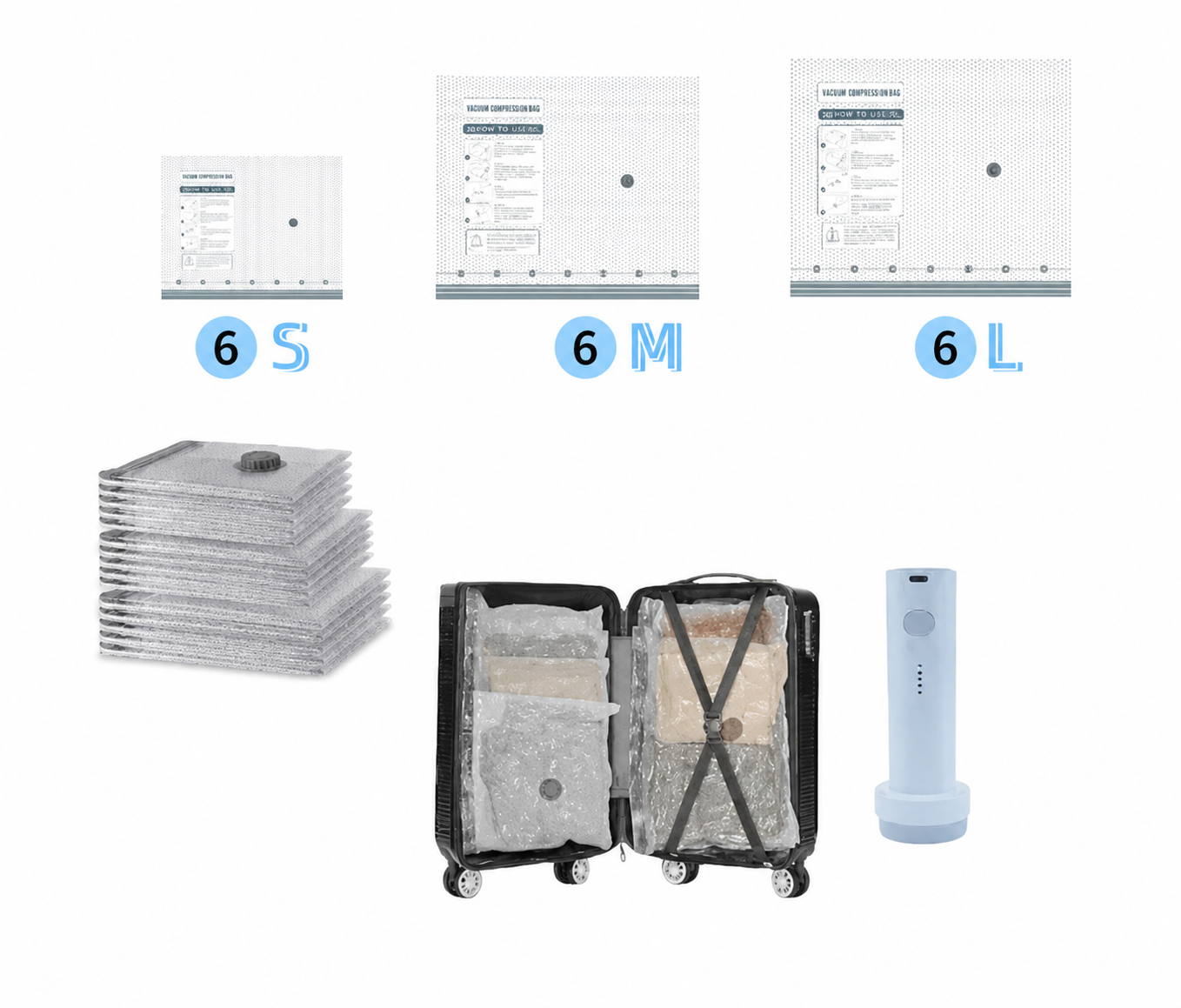 VACBIRD [2026 Upgraded] 🔥X7 Cordless Travel Vacuum Bag Set