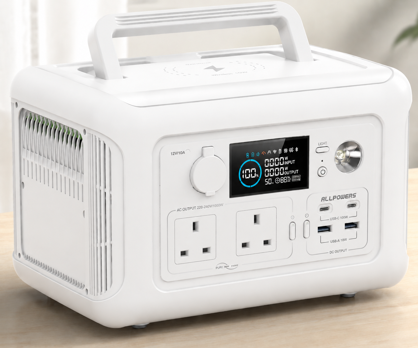 FXJYF Portable Power Station , 299Wh LiFeP04 Battery with 2x 600W (1200W Surge) AC Outlets Solar
