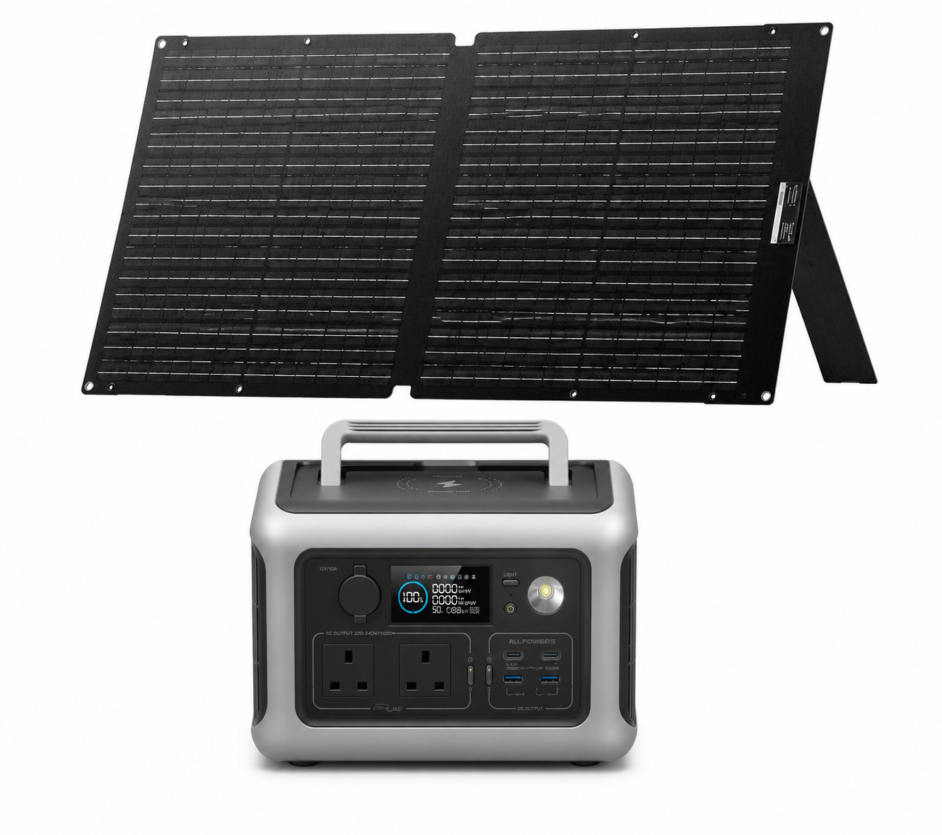 FXJYF Portable Power Station , 299Wh LiFeP04 Battery with 2x 600W (1200W Surge) AC Outlets Solar